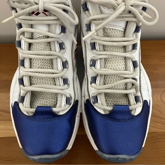 Reebok Question Mid White Pearlized Blue Toe - Allen Iverson - Size 11 GX0227 - Picture 6 of 15